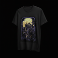 T-shirt on solid black background
